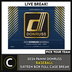 2024 DONRUSS BASEBALL 16 BOX (FULL CASE) BREAK #A3185 - PICK YOUR TEAM