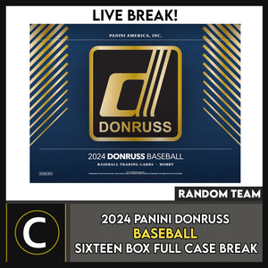 2024 DONRUSS BASEBALL 16 BOX (FULL CASE) BREAK #A3188 - RANDOM TEAMS