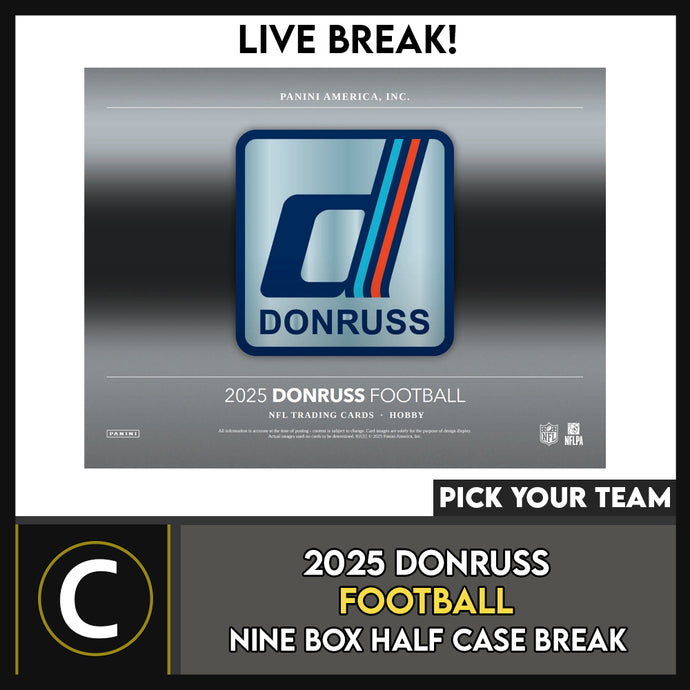 2025 DONRUSS FOOTBALL 9 BOX (HALF CASE) BREAK #F3331 - PICK YOUR TEAM