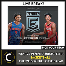Load image into Gallery viewer, 2023-24 DONRUSS ELITE BASKETBALL 12 BOX (FULL CASE) BREAK #B3058 - PICK YOUR TEAM