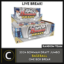 Load image into Gallery viewer, 2024 BOWMAN DRAFT JUMBO BASEBALL 1 BOX BREAK #A3276 - RANDOM TEAMS