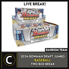 Load image into Gallery viewer, 2024 BOWMAN DRAFT JUMBO BASEBALL 2 BOX BREAK #A3275 - RANDOM TEAMS