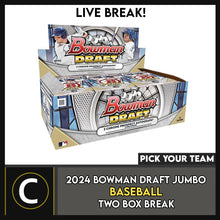 Load image into Gallery viewer, 2024 BOWMAN DRAFT JUMBO BASEBALL 2 BOX BREAK #A3271 - PICK YOUR TEAM