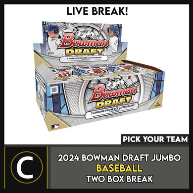 2024 BOWMAN DRAFT JUMBO BASEBALL 2 BOX BREAK #A3271 - PICK YOUR TEAM