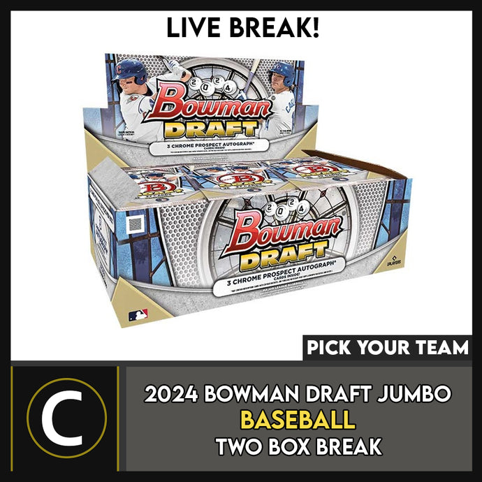 2024 BOWMAN DRAFT JUMBO BASEBALL 2 BOX BREAK #A3277 - PICK YOUR TEAM