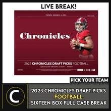 Load image into Gallery viewer, 2023 PANINI CHRONICLES DRAFT PICKS FOOTBALL 16 BOX (FULL CASE) BREAK #F1193 - PICK YOUR TEAM