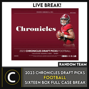 2023 PANINI CHRONICLES DRAFT PICKS FOOTBALL 8 BOX (HALF CASE) BREAK #F1197 - RANDOM TEAMS