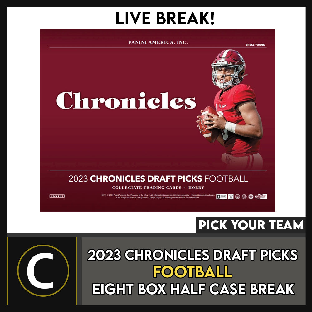 2023 PANINI CHRONICLES DRAFT PICKS FOOTBALL 8 BOX (HALF CASE