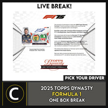 Load image into Gallery viewer, 2025 TOPPS DYNASTY FORMULA 1 RACING 1 BOX CASE BREAK #N3052 - PICK YOUR DRIVER