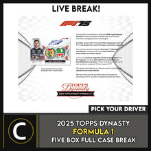 Load image into Gallery viewer, 2025 TOPPS DYNASTY FORMULA 1 RACING 5 BOX CASE BREAK #N3050 - PICK YOUR DRIVER
