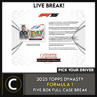 2025 TOPPS DYNASTY FORMULA 1 RACING 5 BOX CASE BREAK #N3050 - PICK YOUR DRIVER