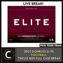 Load image into Gallery viewer, 2023 DONRUSS ELITE FOOTBALL 12 BOX (FULL CASE) BREAK #F3006 - PICK YOUR TEAM