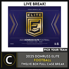 Load image into Gallery viewer, 2025 DONRUSS ELITE FOOTBALL 12 BOX (FULL CASE) BREAK #F3312 - PICK YOUR TEAM