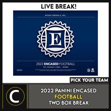 Load image into Gallery viewer, 2022 PANINI ENCASED FOOTBALL 2 BOX BREAK #F3002 - PICK YOUR TEAM*