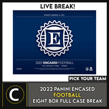 Load image into Gallery viewer, 2022 PANINI ENCASED FOOTBALL 8 BOX (FULL CASE) BREAK #F3000 - PICK YOUR TEAM*