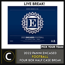Load image into Gallery viewer, 2022 PANINI ENCASED FOOTBALL 4 BOX (HALF CASE) BREAK #F3001 - PICK YOUR TEAM*