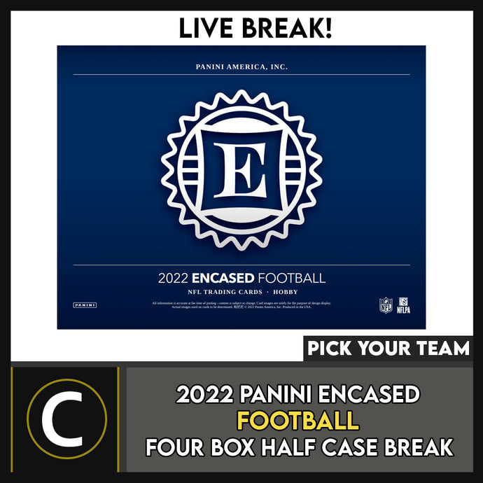2022 PANINI ENCASED FOOTBALL 4 BOX (HALF CASE) BREAK #F3001 - PICK YOUR TEAM*