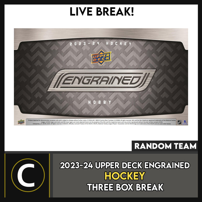 2023-24 UPPER DECK ENGRAINED HOCKEY 3 BOX BREAK #H3379 - RANDOM TEAM