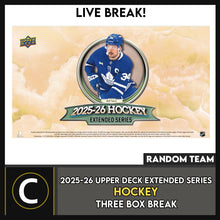 Load image into Gallery viewer, 2025-26 UPPER DECK EXTENDED SERIES HOCKEY 3 BOX BREAK #H3775 - RANDOM TEAM