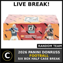 Load image into Gallery viewer, 2026 PANINI DONRUSS FOOTBALL 6 BOX HALF CASE BREAK #F3426 - RANDOM TEAMS