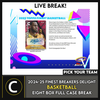 2024-25 TOPPS FINEST BREAKERS DELIGHT BASKETBALL 8 BOX (FULL CASE) BREAK #B3221 - PICK YOUR TEAM