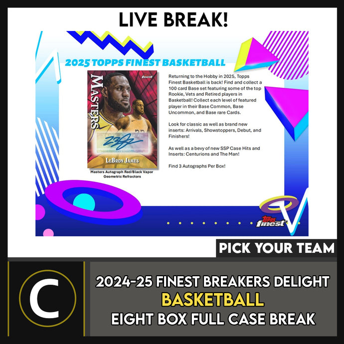 2024-25 TOPPS FINEST BREAKERS DELIGHT BASKETBALL 8 BOX (FULL CASE) BREAK #B3221 - PICK YOUR TEAM