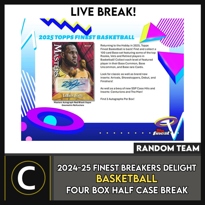 2024-25 TOPPS FINEST BREAKERS DELIGHT BASKETBALL 4 BOX (HALF CASE) BREAK #B3224 - RANDOM TEAMS