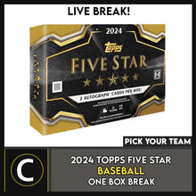 Load image into Gallery viewer, 2024 TOPPS 5 STAR BASEBALL 1 BOX BREAK #A3228 - PICK YOUR TEAM