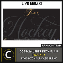 Load image into Gallery viewer, 2025-26 UPPER DECK FLAIR HOCKEY 5 BOX (HALF CASE) BREAK #H3740 - RANDOM TEAM