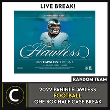 Load image into Gallery viewer, 2022 PANINI FLAWLESS FOOTBALL 1 BOX (HALF CASE) BREAK #F3017 - PICK YOUR TEAM