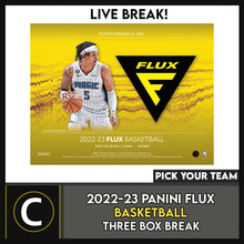 Load image into Gallery viewer, 2022-23 PANINI FLUX BASKETBALL 3 BOX BREAK #B3021 - PICK YOUR TEAM