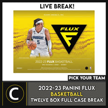 Load image into Gallery viewer, 2022-23 PANINI FLUX BASKETBALL 12 BOX CASE BREAK #B3019 - PICK YOUR TEAM