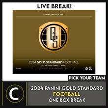 Load image into Gallery viewer, 2024 PANINI GOLD STANDARD FOOTBALL 1 BOX BREAK #F3168 - PICK YOUR TEAM