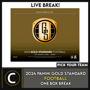 2024 PANINI GOLD STANDARD FOOTBALL 1 BOX BREAK #F3168 - PICK YOUR TEAM