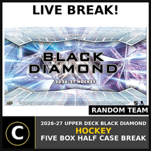 Load image into Gallery viewer, 2026-27 UPPER DECK BLACK DIAMOND HOCKEY 5 BOX (HALF CASE) BREAK #H3865 - RANDOM TEAMS