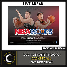 Load image into Gallery viewer, 2024-25 PANINI HOOPS BASKETBALL 5 BOX BREAK #B3168 - PICK YOUR TEAM