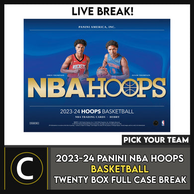 2023-24 PANINI HOOPS BASKETBALL 20 BOX (FULL CASE) BREAK #B3031 - PICK YOUR TEAM