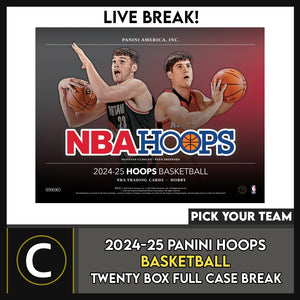 2024-25 PANINI HOOPS BASKETBALL 20 BOX (FULL CASE) BREAK #B3166 - PICK YOUR TEAM