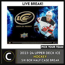 Load image into Gallery viewer, 2023-24 UPPER DECK ICE HOCKEY 6 BOX (HALF CASE) BREAK #H3257 - PICK YOUR TEAM