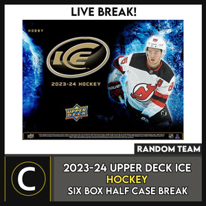 2023-24 UPPER DECK ICE HOCKEY 6 BOX (HALF CASE) BREAK #H3255 - RANDOM TEAM