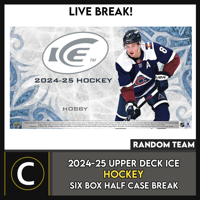 2024-25 UPPER DECK ICE HOCKEY 6 BOX (HALF CASE) BREAK #H3569 - RANDOM TEAM