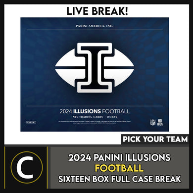 2024 PANINI ILLUSIONS FOOTBALL 16 BOX (FULL CASE) BREAK #F3250 - PICK YOUR TEAM