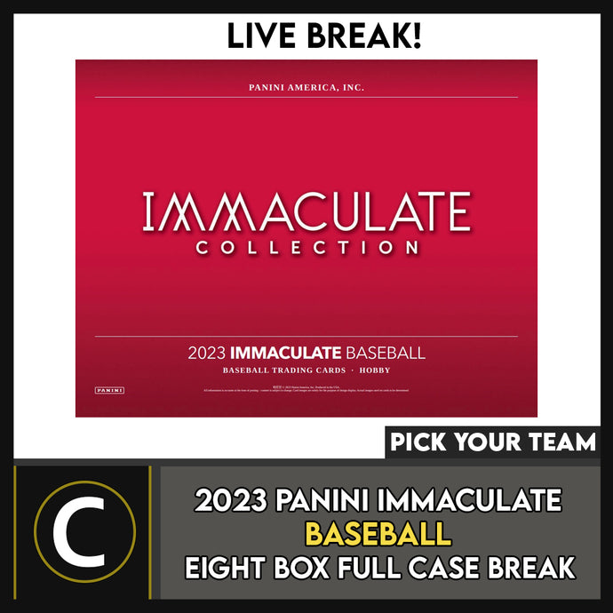 2023 PANINI IMMACULATE BASEBALL 8 BOX (FULL CASE) BREAK #A3008 - PICK YOUR TEAM