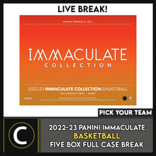 Load image into Gallery viewer, 2022-23 PANINI IMMACULATE BASKETBALL 5 BOX (FULL CASE) BREAK #B3041 - PICK YOUR TEAM