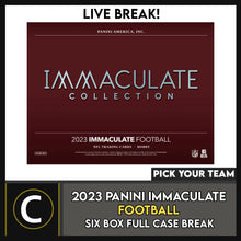 Load image into Gallery viewer, 2023 PANINI IMMACULATE FOOTBALL 6 BOX (FULL CASE) BREAK #F3105 - PICK YOUR TEAM