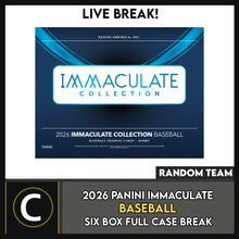 Load image into Gallery viewer, 2026 PANINI IMMACULATE BASEBALL 6 BOX (FULL CASE) BREAK #A3450 - RANDOM TEAMS