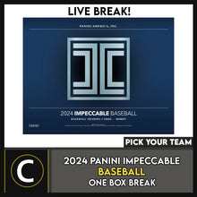 Load image into Gallery viewer, 2024 PANINI IMPECCABLE BASEBALL 1 BOX BREAK #A3266 - PICK YOUR TEAM