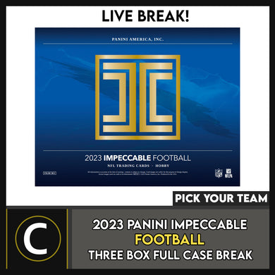 2023 PANINI IMPECCABLE FOOTBALL 3 BOX (FULL CASE) BREAK #F3083 - PICK YOUR TEAM
