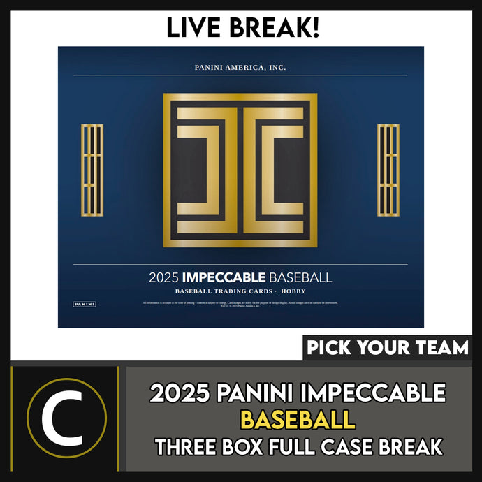 2025 PANINI IMPECCABLE BASEBALL 3 BOX (FULL CASE) BREAK #A3355 - PICK YOUR TEAM