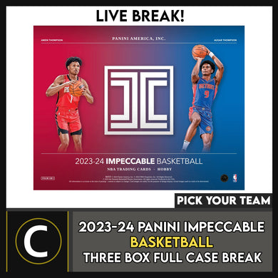 2023-24 PANINI IMPECCABLE BASKETBALL 3 BOX (FULL CASE) BREAK #B3089 - PICK YOUR TEAM